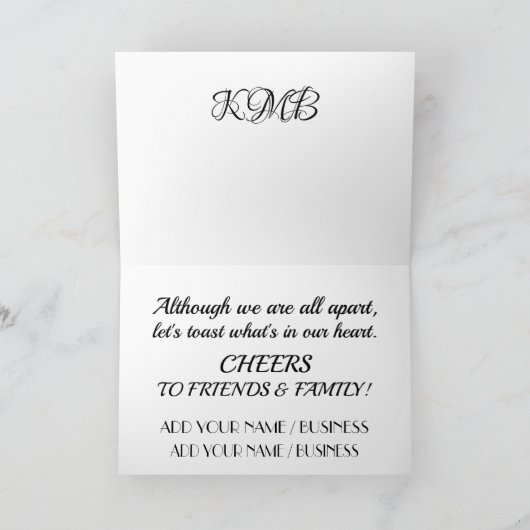 Ein entfernter Toast Karte (Innenseite)