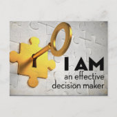 "Ein Entscheidungsträger" Motivation Affirmation Postkarte (Vorderseite)