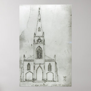 Ein Entwurf für eine Kirche, 1821 Poster