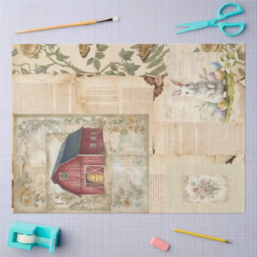 Ein Ephemera Oster-Serie-Design #16 Seidenpapier (Basteln)