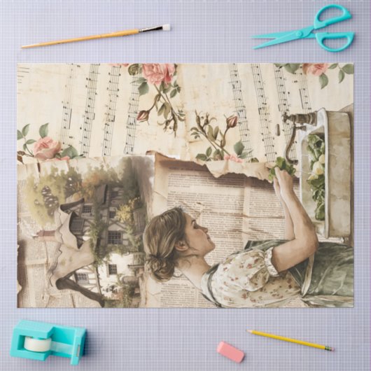 Ein Ephemera Oster-Serie-Design #20 Seidenpapier (Basteln)