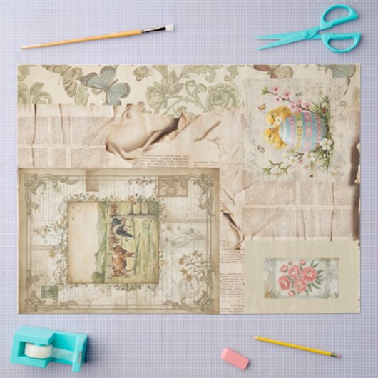Ein Ephemera Oster-Serie-Design #3 Seidenpapier (Basteln)
