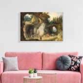 Ein Erbe vor einer Grotte von Jan Brueghel von der Leinwanddruck (Insitu (Wohnzimmer))