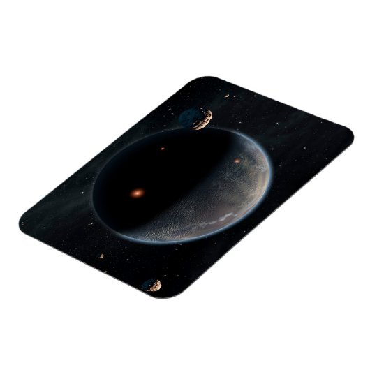 Ein erdähnlicher Planet, reich an Kohlenstoff und  Magnet (Linke Seite)