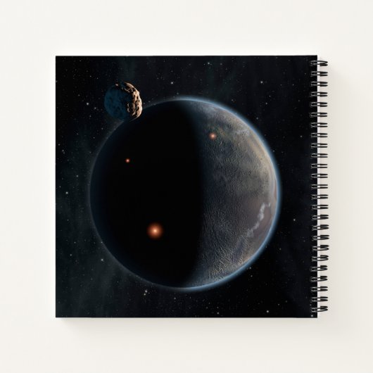 Ein erdähnlicher Planet, reich an Kohlenstoff und Notizblock (Rückseite)