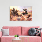 Ein ernstes Dilemma von Charles M. Russell Leinwanddruck (Insitu (Wohnzimmer))