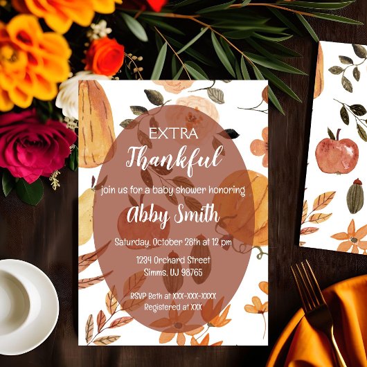 Ein Erntedank-Duschbad, das extra gefallen hat Einladung