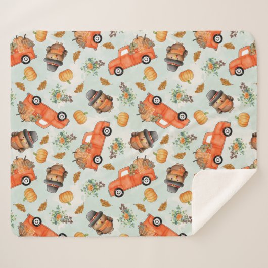 Ein Erntedank für ein Land - Nahtloses Muster Sherpadecke (Vorderseite (Horizontal))