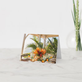 Ein Erntedank in tropischer Umgebung Dankeskarte