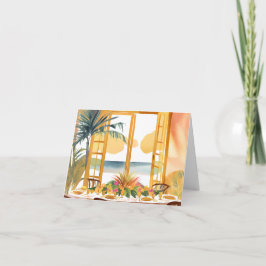 Ein Erntedank in tropischer Umgebung Dankeskarte