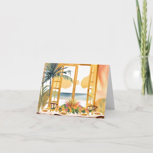 Ein Erntedank in tropischer Umgebung Dankeskarte (Vorderseite)