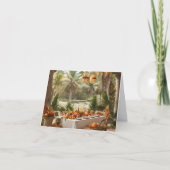 Ein Erntedank in tropischer Umgebung Dankeskarte (Vorderseite)