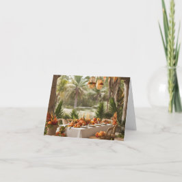 Ein Erntedank in tropischer Umgebung Dankeskarte