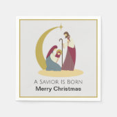 Ein Erretter ist Geboren Gold frohe Weihnachtskrip Serviette (Vorderseite)