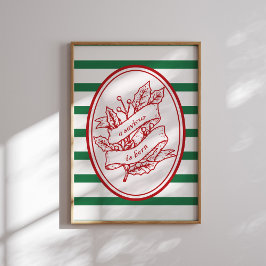 Ein Erretter ist Geborene Red Holly Banner Weihnac Poster