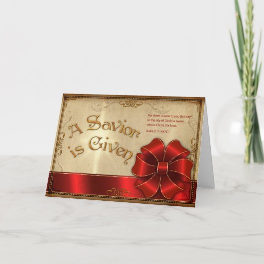 Ein Erretter wird gegeben Feiertagskarte (Vorderseite)