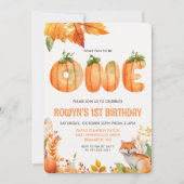 Ein erster Geburtstag Pumpkin Einladung (Vorderseite)