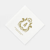 Ein erstes Gold-Wappen Serviette (Ecke)