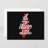 Ein Essen ohne Wein heißt "Frühstück Funny Wine" Postkarte (Vorne/Hinten)
