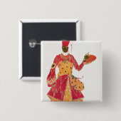 Ein Eunuch, vom Ballett 'Scheherazade Button (Vorne & Hinten)