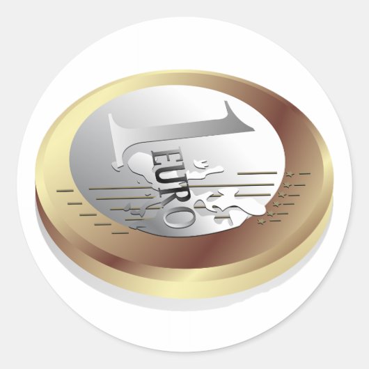 Ein Euro-Münzaufkleber Runder Aufkleber (Vorderseite)