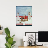 Ein Europäischer Sitzplatz auf einer Terrasse mit Poster (Heimbüro)