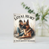 Ein ewiges Herz mit einem deutschen Schäferhund Postkarte (Stehend Vorderseite)