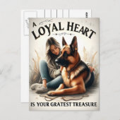 Ein ewiges Herz mit einem deutschen Schäferhund Postkarte (Vorne/Hinten)
