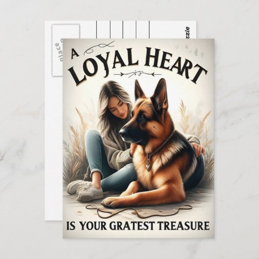 Ein ewiges Herz mit einem deutschen Schäferhund Postkarte (Vorne/Hinten)