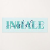 Ein exhales, modernes türkisfarbenes Zitat Yogamatte (Vorderseite (Horizontal))