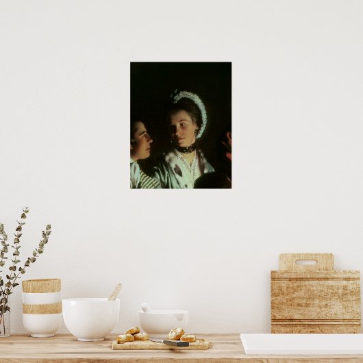 Ein Experiment an einem Vogel in der Luftpumpe, 17 Poster (Küche)