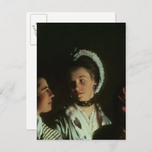 Ein Experiment an einem Vogel in der Luftpumpe, 17 Postkarte (Vorne/Hinten)