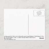 Ein Experiment an einem Vogel in einer Luftpumpe Postkarte (Rückseite)