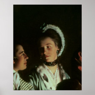 Ein Experiment auf einem Vogel in der Luftpumpe, Poster