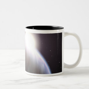 Ein extrasolar Planet mit seinem Elternteilstern Zweifarbige Tasse