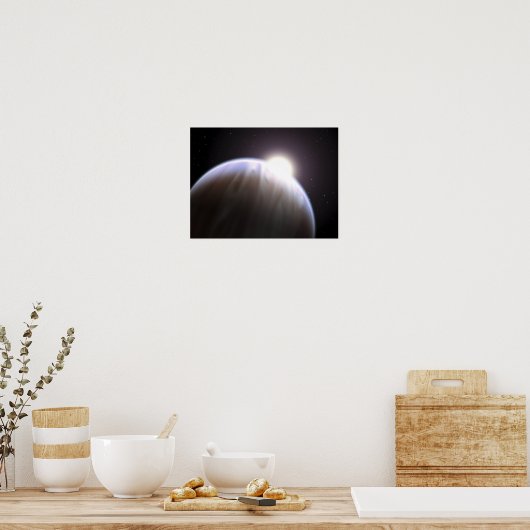 Ein extrasolarer Planet mit seinem Mutterstar Poster (Küche)