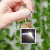 Ein extrasolarer Planet mit seinem Mutterstar Schlüsselanhänger (Hand)