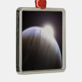 Ein extrasolarer Planet mit seinem Mutterstar Silbernes Ornament (Rechts)