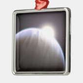 Ein extrasolarer Planet mit seinem Mutterstar Silbernes Ornament (Links)