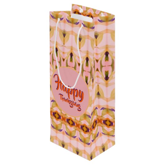 Ein Extravaganter Erntedank Weinbeutel Geschenktüte Für Weinflaschen (Rückseite Schrägansicht)