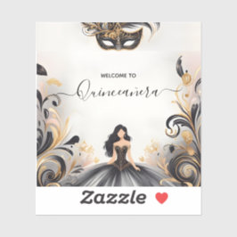 Ein Extravaganter Prom Masquerade Ball Quinceanera Aufkleber
