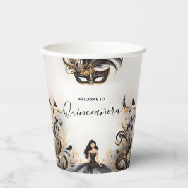 Ein Extravaganter Prom Masquerade Ball Quinceanera Pappbecher