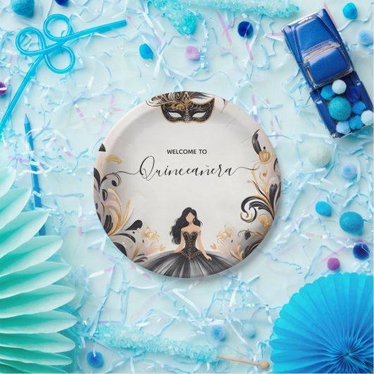 Ein Extravaganter Prom Masquerade Ball Quinceanera Pappteller (Party)
