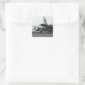 Ein F/A-18C Hornet startet vom Cockpit 2 Quadratischer Aufkleber (Tasche)