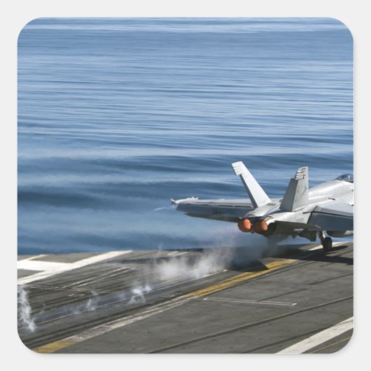 Ein F/A-18E Super Hornet Quadratischer Aufkleber (Vorderseite)