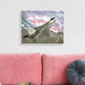 Ein F/A-22 Raptor fliegt eine Trainingsmission Leinwanddruck (Insitu (Wohnzimmer))
