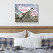 Ein F/A-22 Raptor fliegt eine Trainingsmission Leinwanddruck (Insitu (Schlafzimmer))