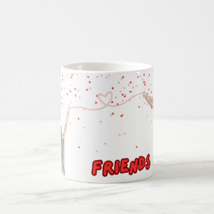 „Ein Faden. Ein Herz. Für immer verbunden.“ Kaffeetasse
