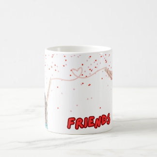 „Ein Faden. Ein Herz. Für immer verbunden.“ Kaffeetasse