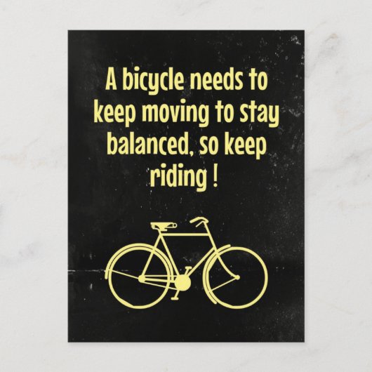 Ein Fahrrad muss zum Verschieben der Postkarte Beh (Vorderseite)